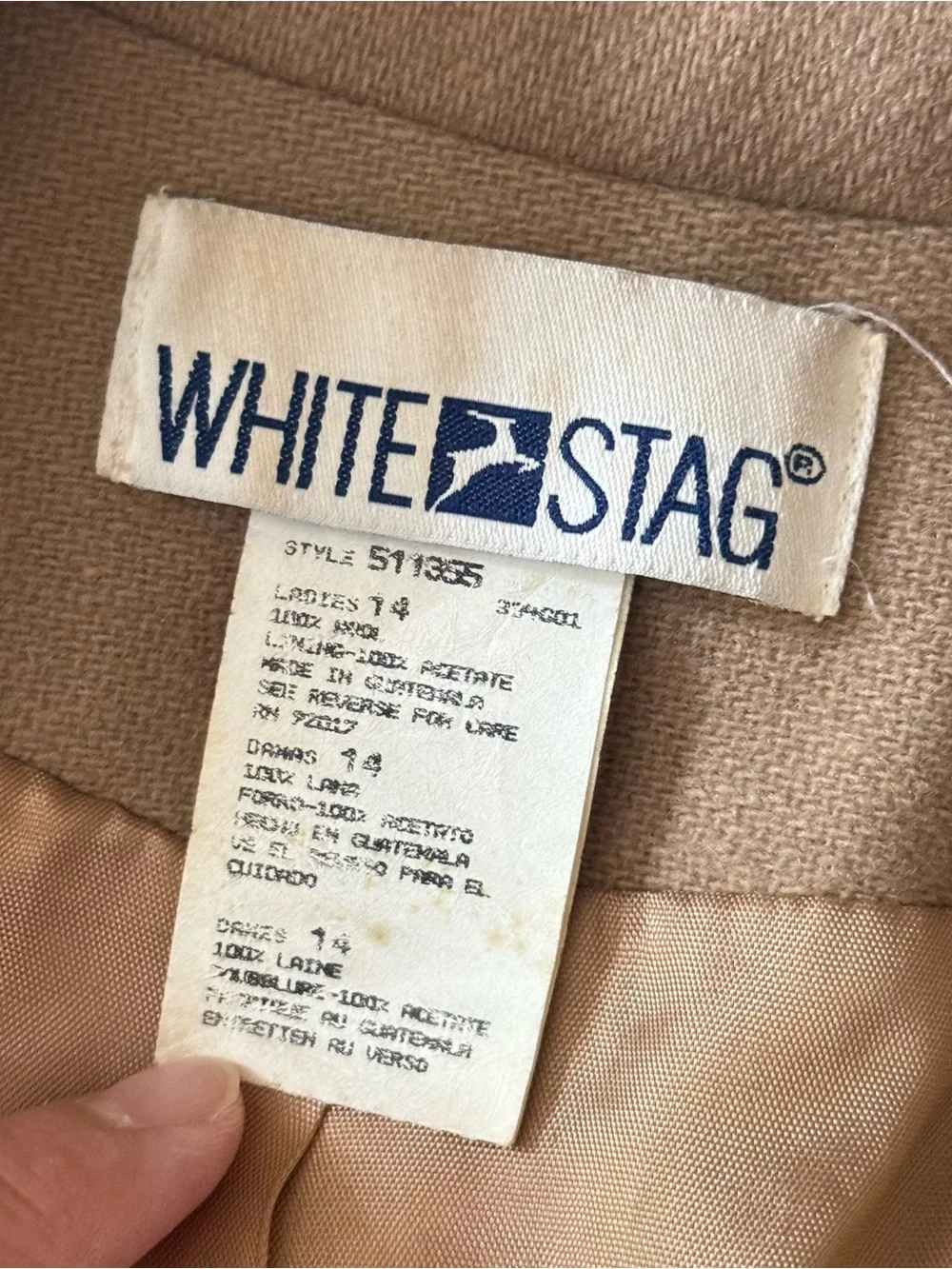White Stag Wool Blazer Bundle Sz 14 Camel Dark Olive Plaid Jackets Lot 3 Office - Picture 11 of 14
